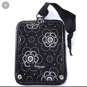 Thirty One Onyx Blossom Luggage Tag Black/White Covers Personal Info New In Pkg